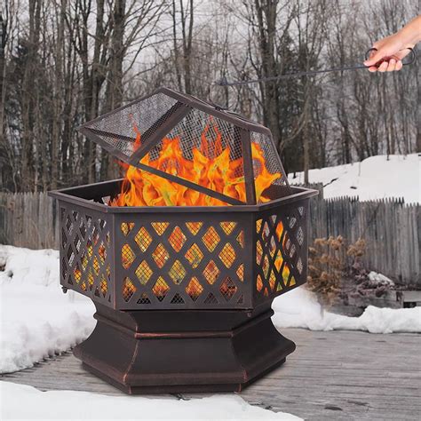 metal fire pits outdoor clearance